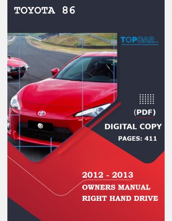 toyota 86 2012-2013 owners manual